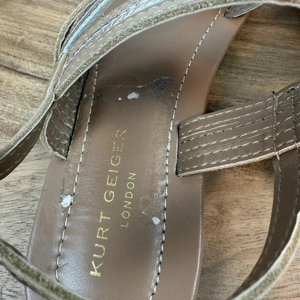 New NWOB Big Kids Kurt Geiger Mini Deliah Brown‎ Leather Sandals Size 3 Y